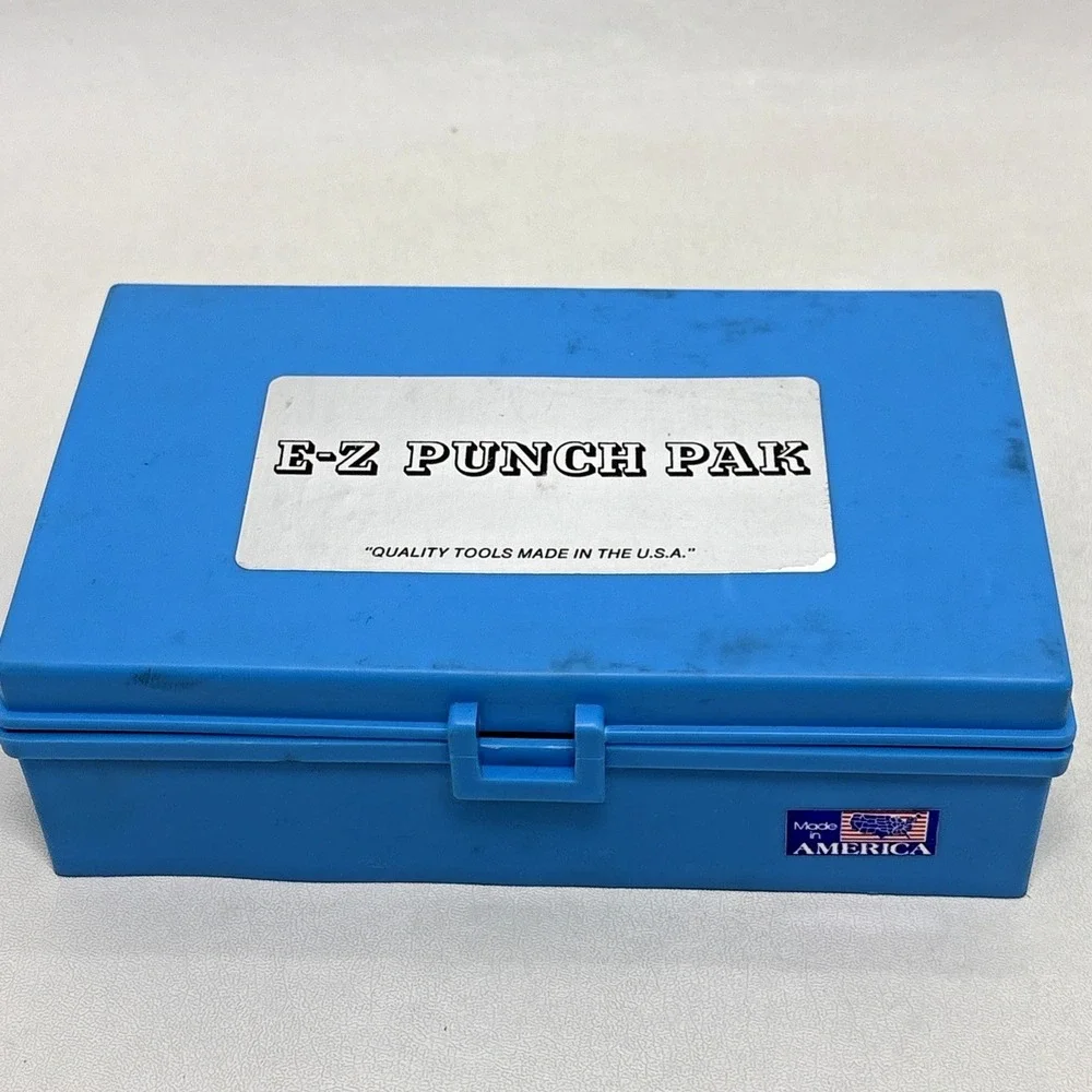 E-Z‎ Punch Pak  Punch & Die Set Complete 7 Blue Case